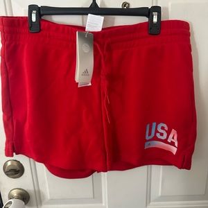 ADIDAS WOMEN’S AMERICANA SHORTS: LIMITED EDITION: RED: NWT: SZ XL